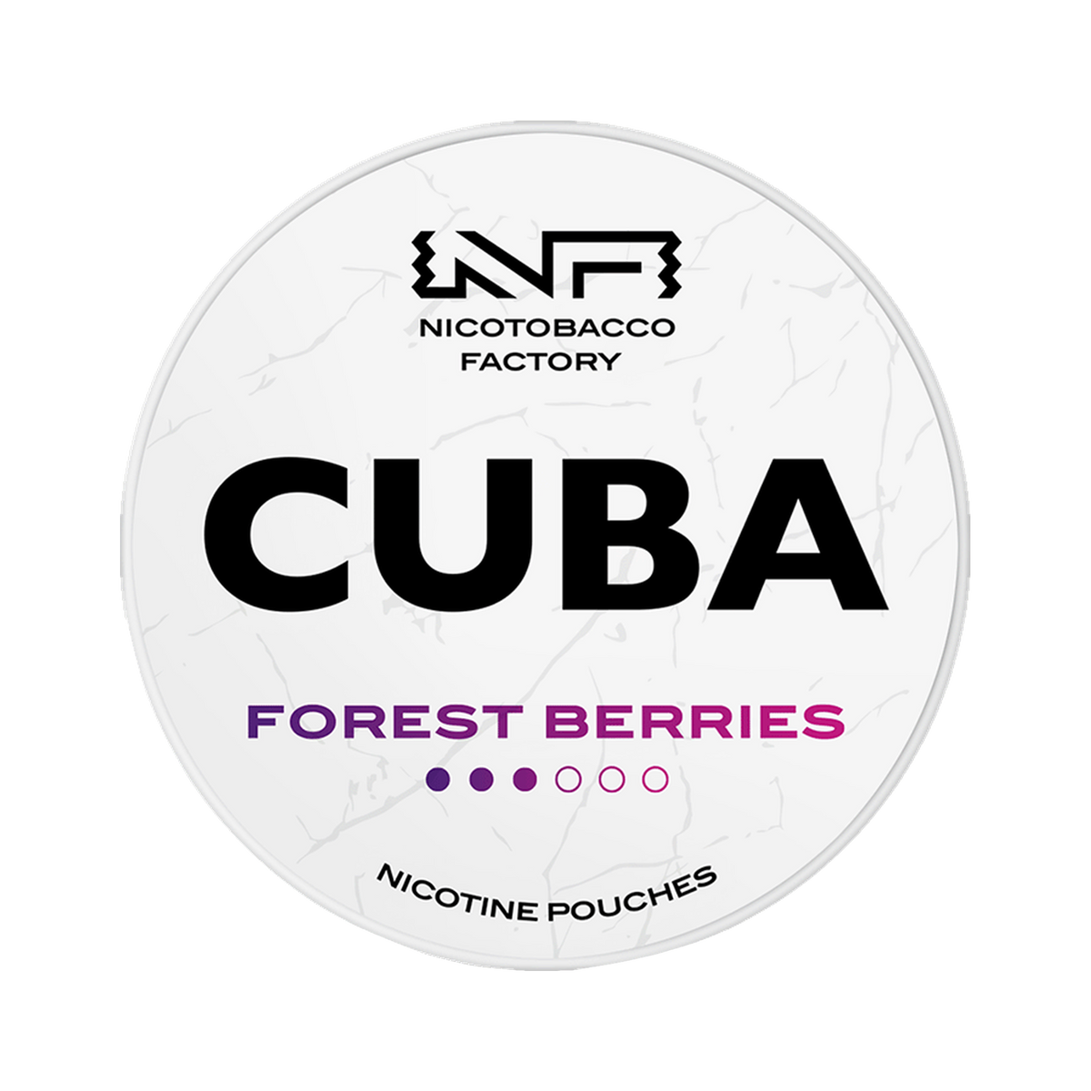 CUBA White Forest Berries can, front