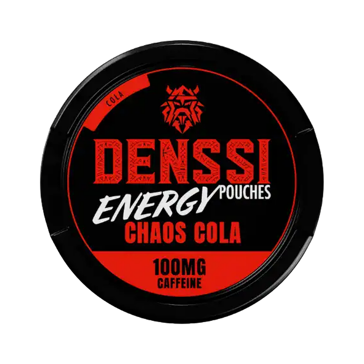 Denssi Chaos Cola Caffeine can, front