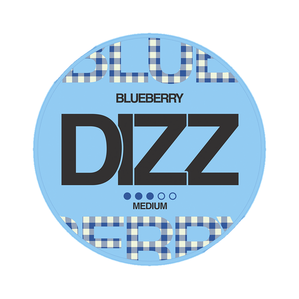 DIZZ Blueberry Medium can, front
