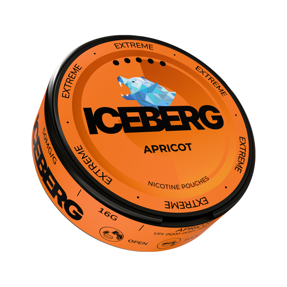 ICEBERG Apricot Extreme nikotinportioner, dosa (3D)