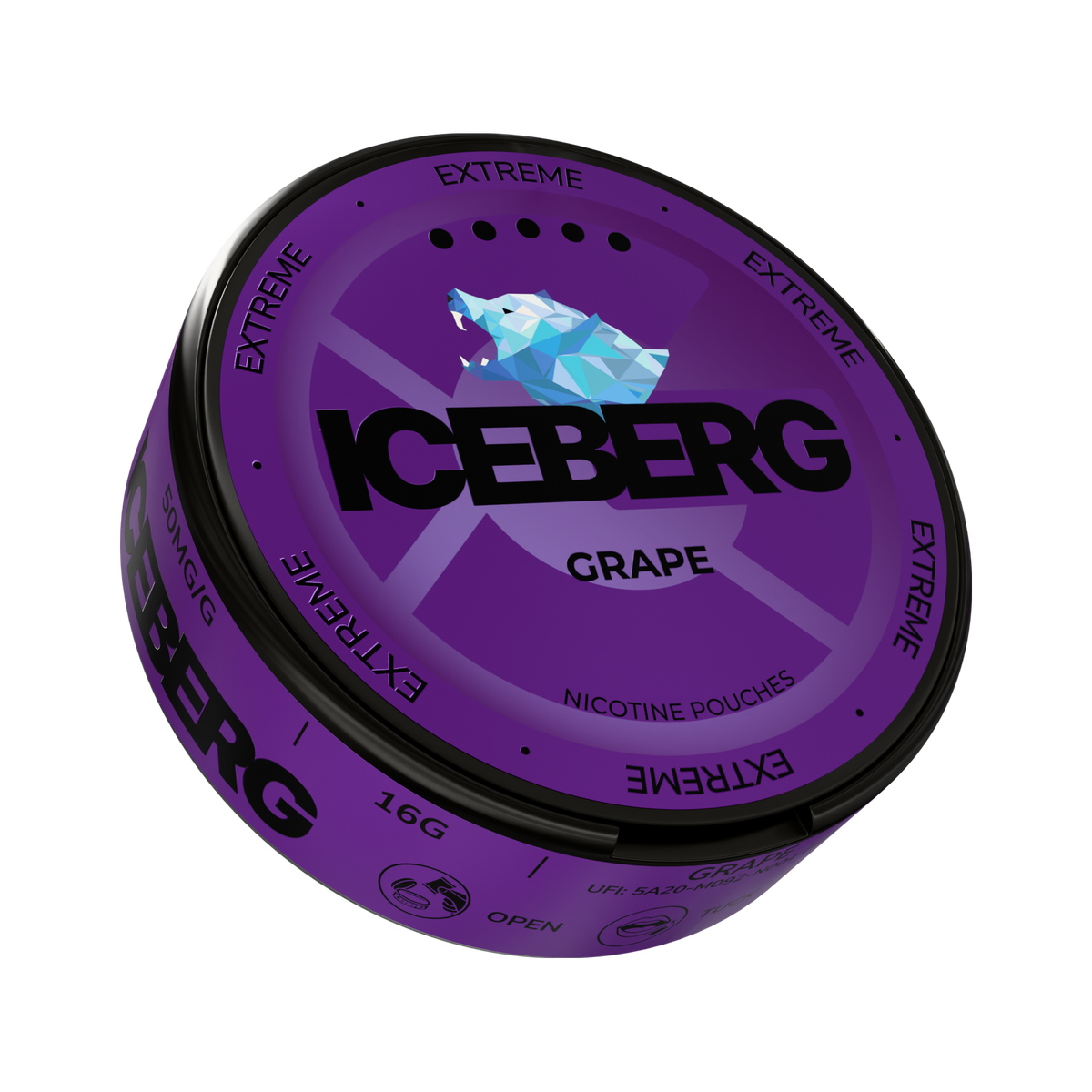 ICEBERG Grape Extreme nikotinportioner, dosa (3D)