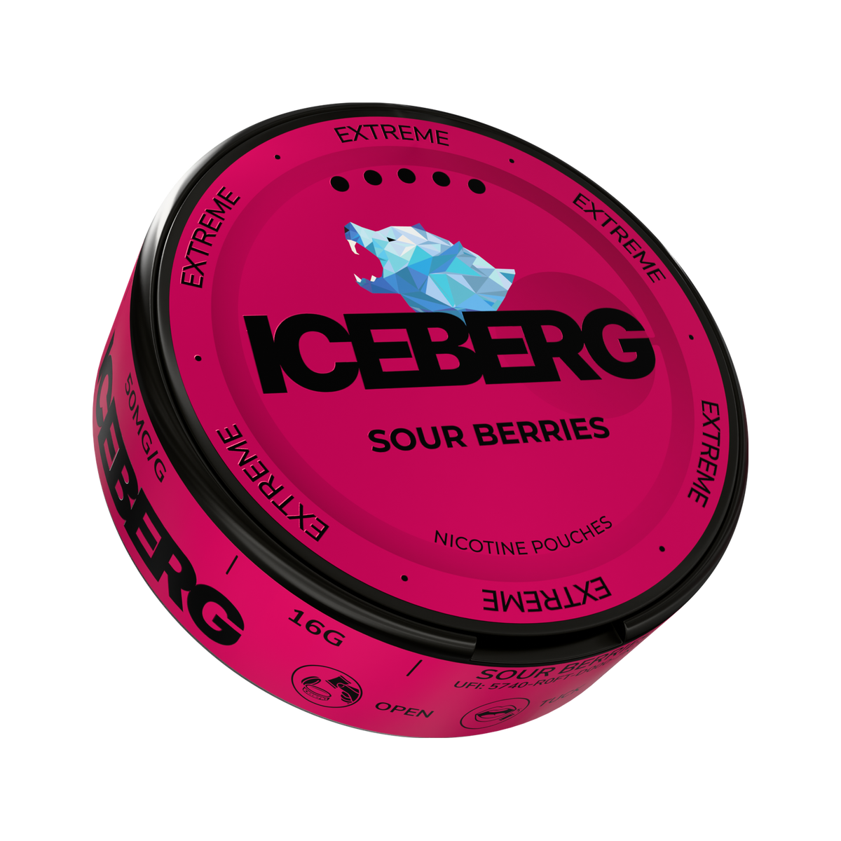ICEBERG Sour Berries Extreme nikotinportioner, dosa (3D)