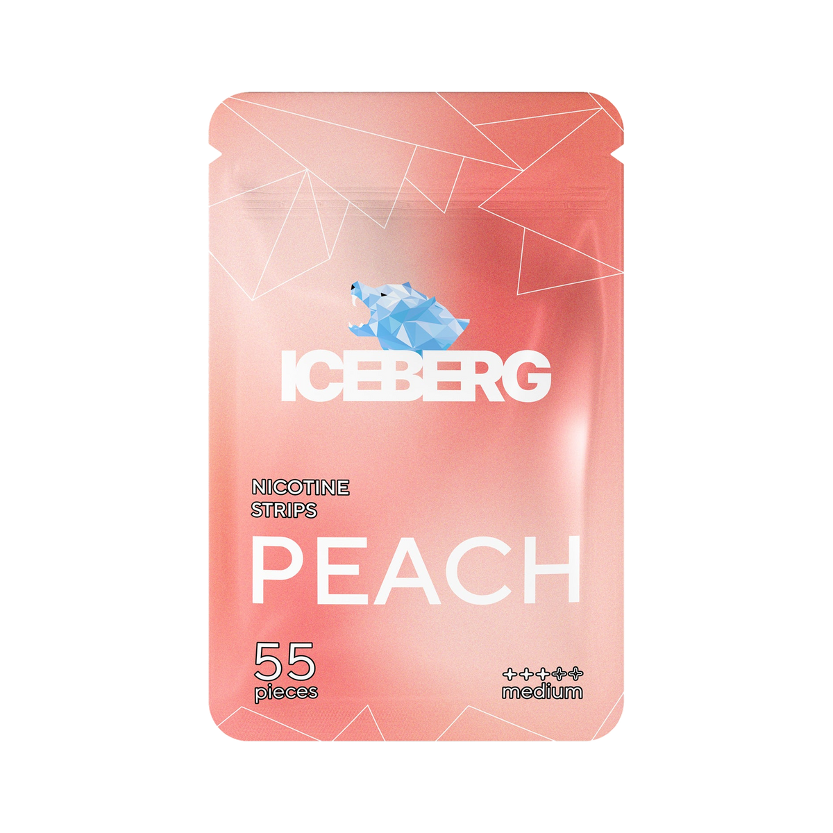 ICEBERG Peach Nicotine Strips, förpackning