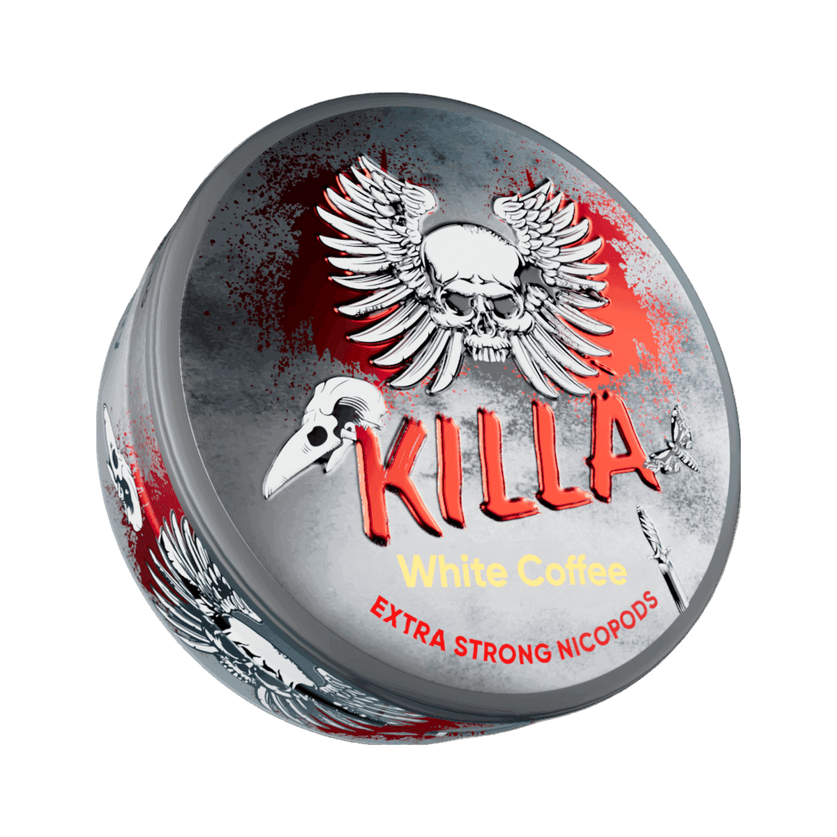 KILLA White Coffee can, front