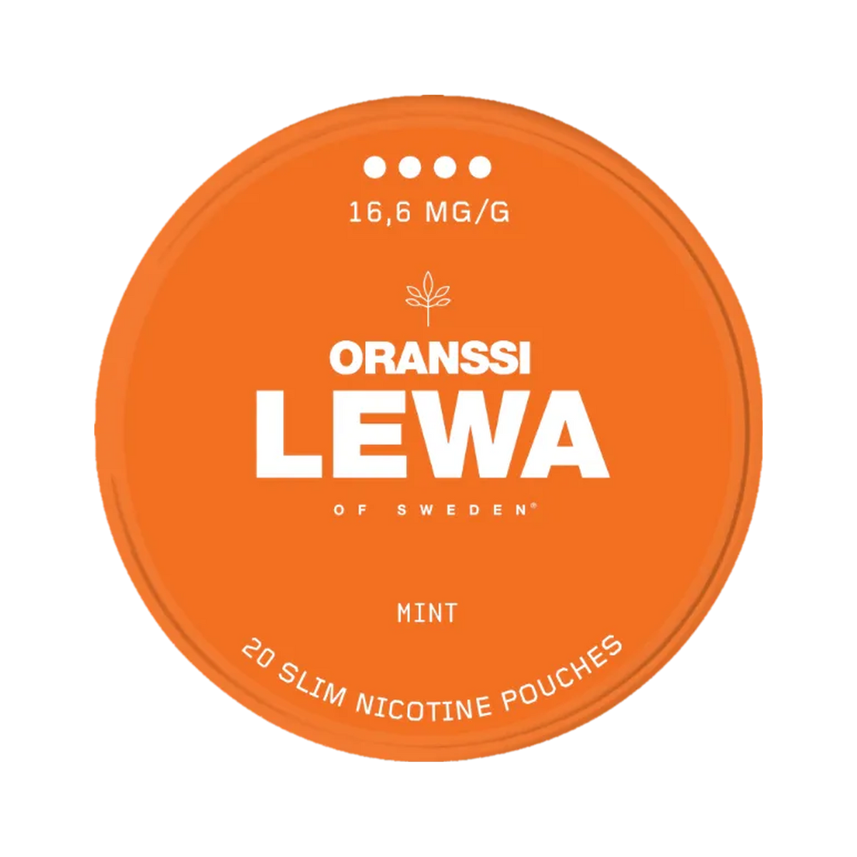 LEWA Oranssi Mint can, front