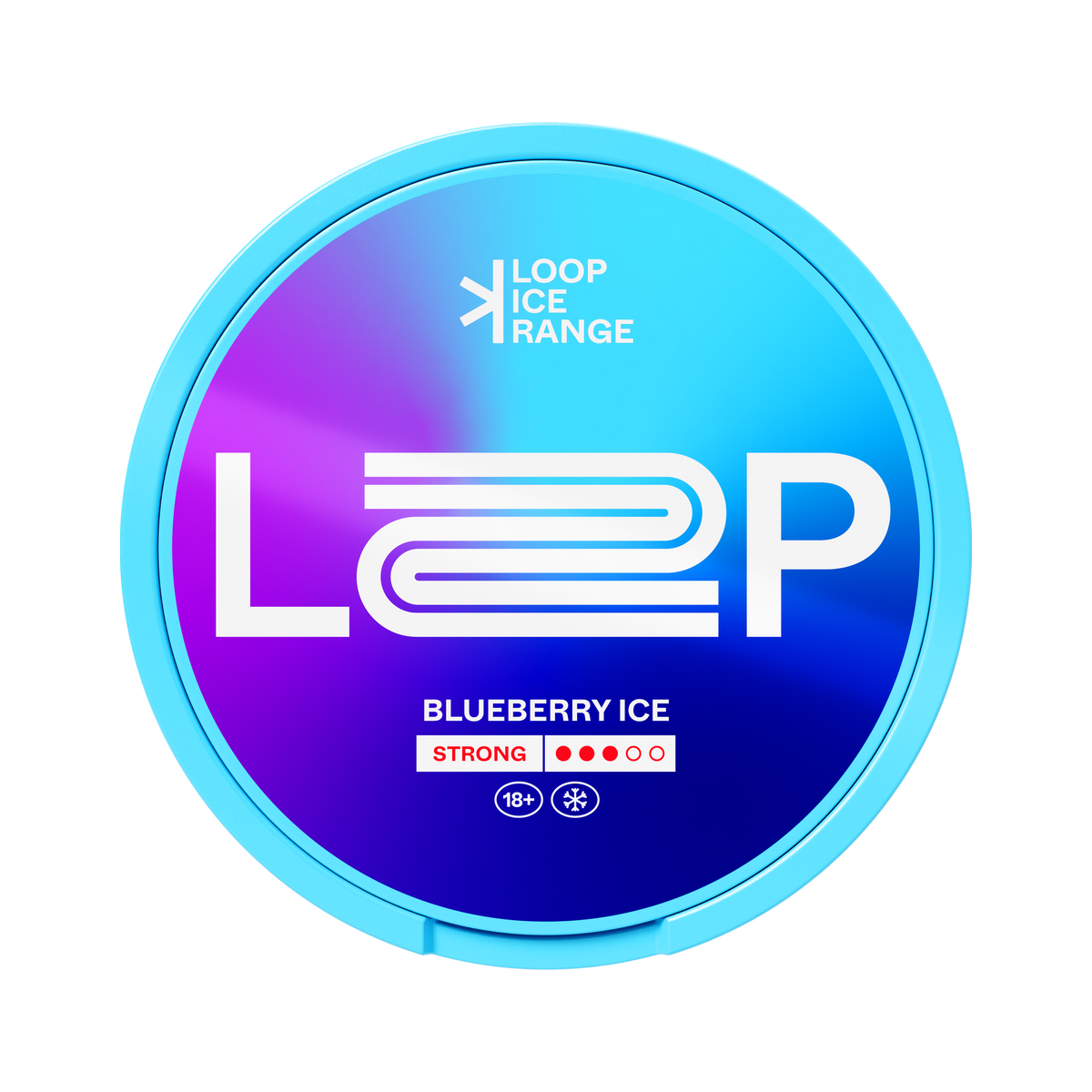 LOOP Blueberry Ice Strong can, front