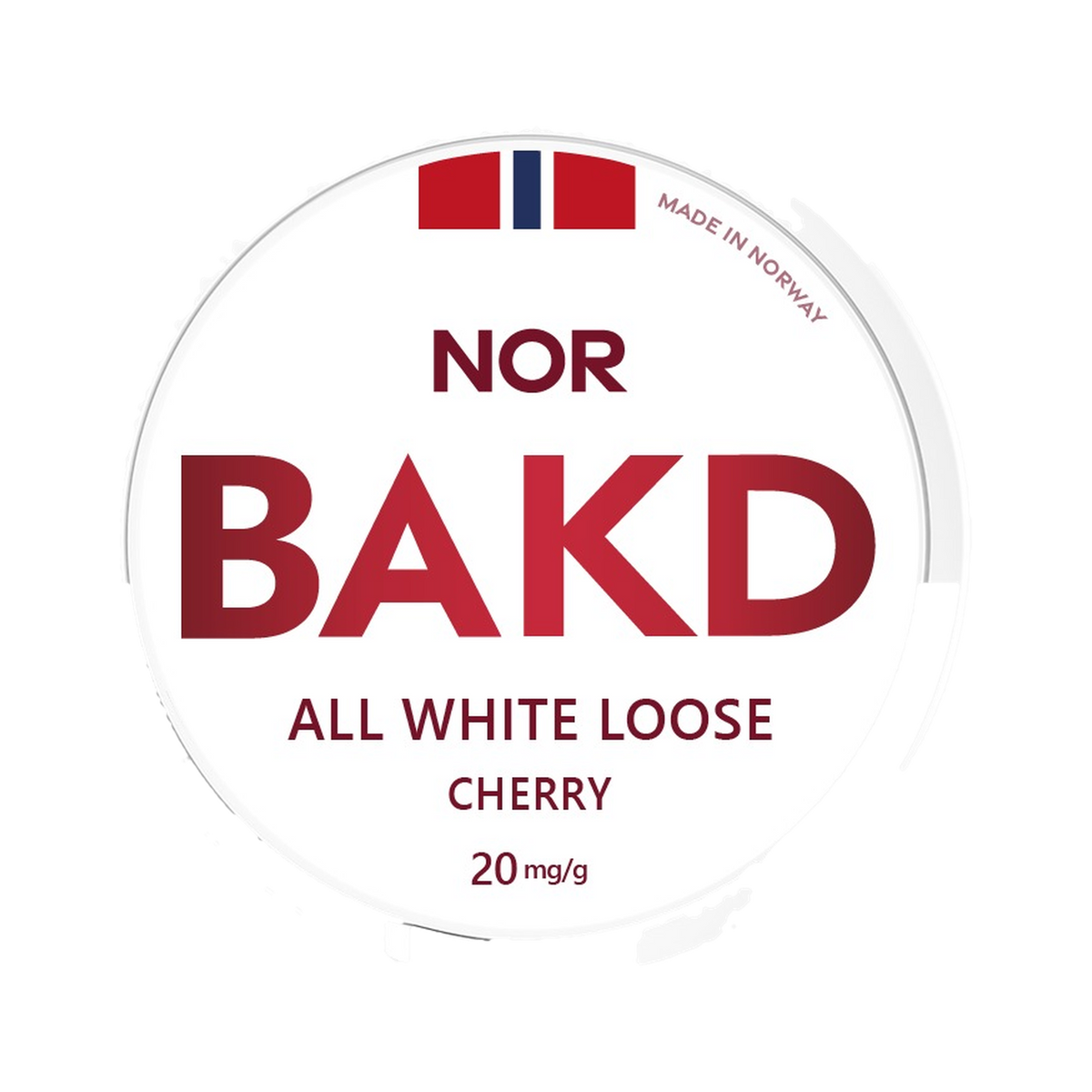 NOR BAKD Cherry All White Loose, vitt lössnus, dosa