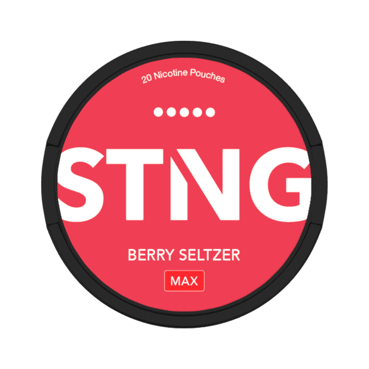 STNG Berry Seltzer Max can, front