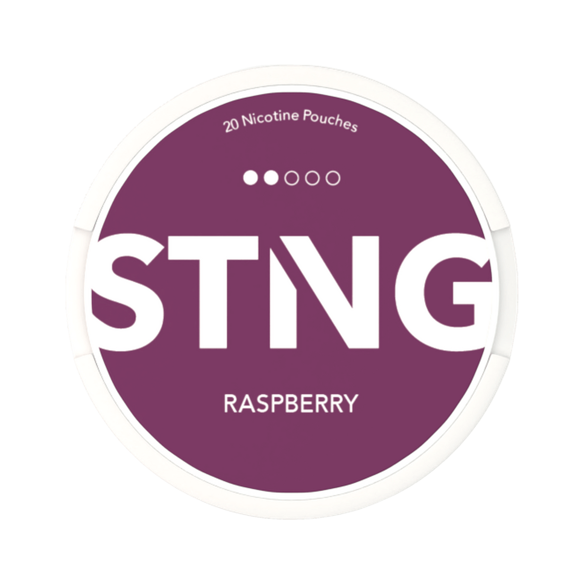 STNG Raspberry Medium can, front