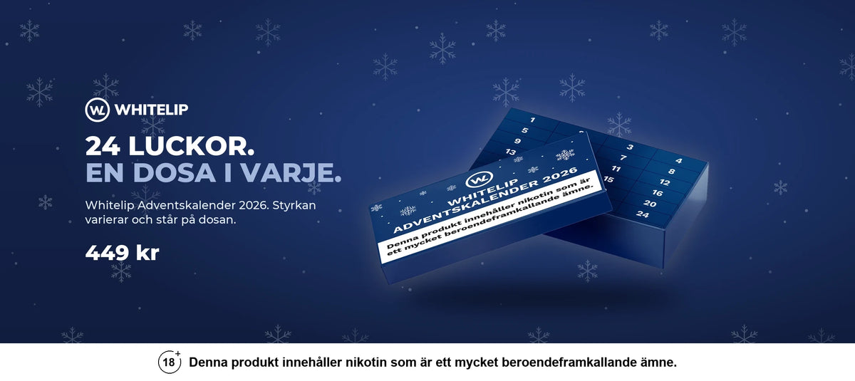 Whitelip Adventskalender 2026, 24 luckor, 449 kr