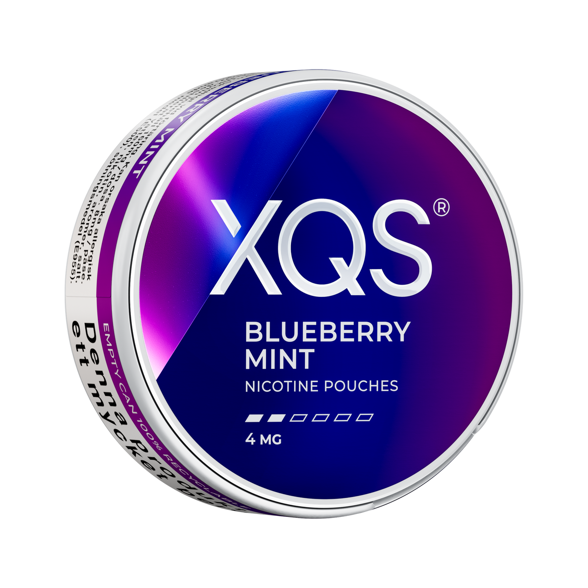 XQS Blueberry Mint 4mg can, right side