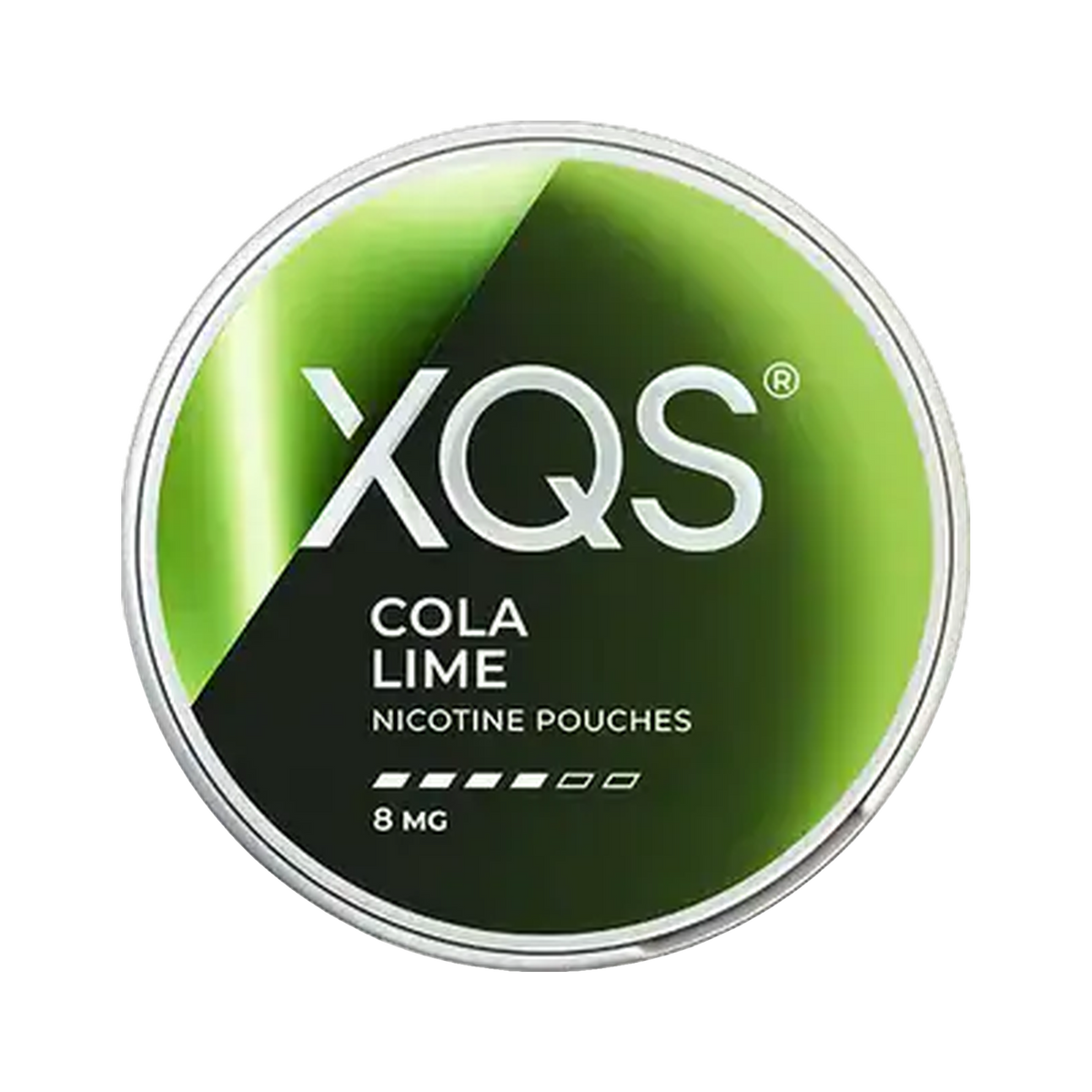 XQS Cola Lime Slim Strong can, front