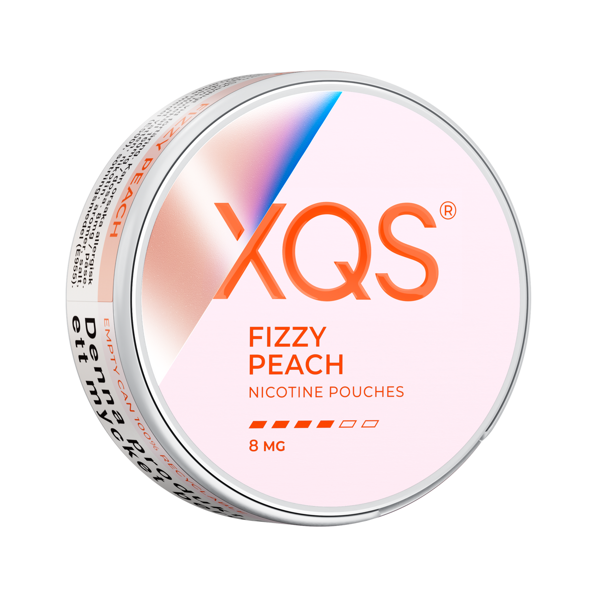 XQS Fizzy Peach 8mg can, right side
