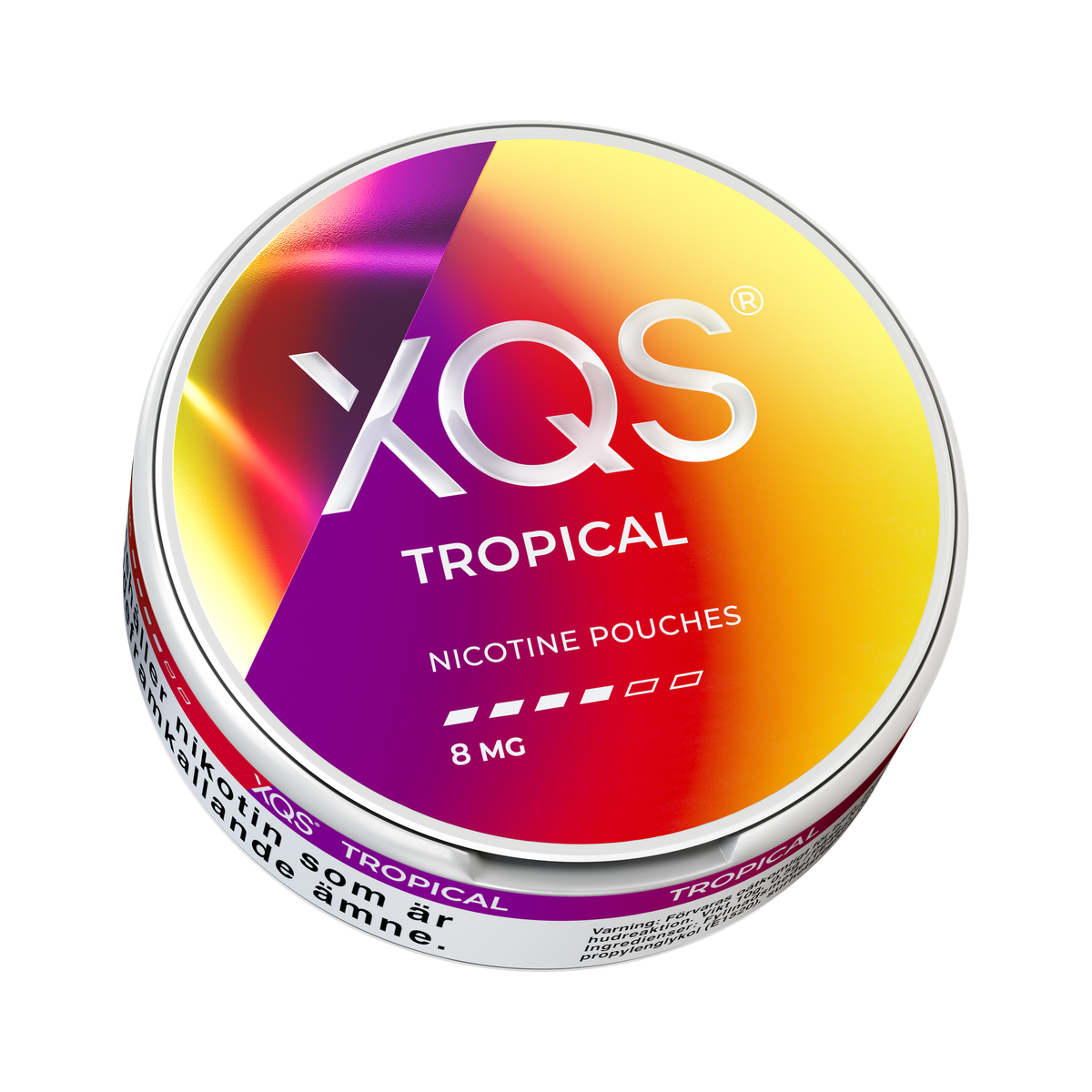 XQS Tropical 8mg can, low view