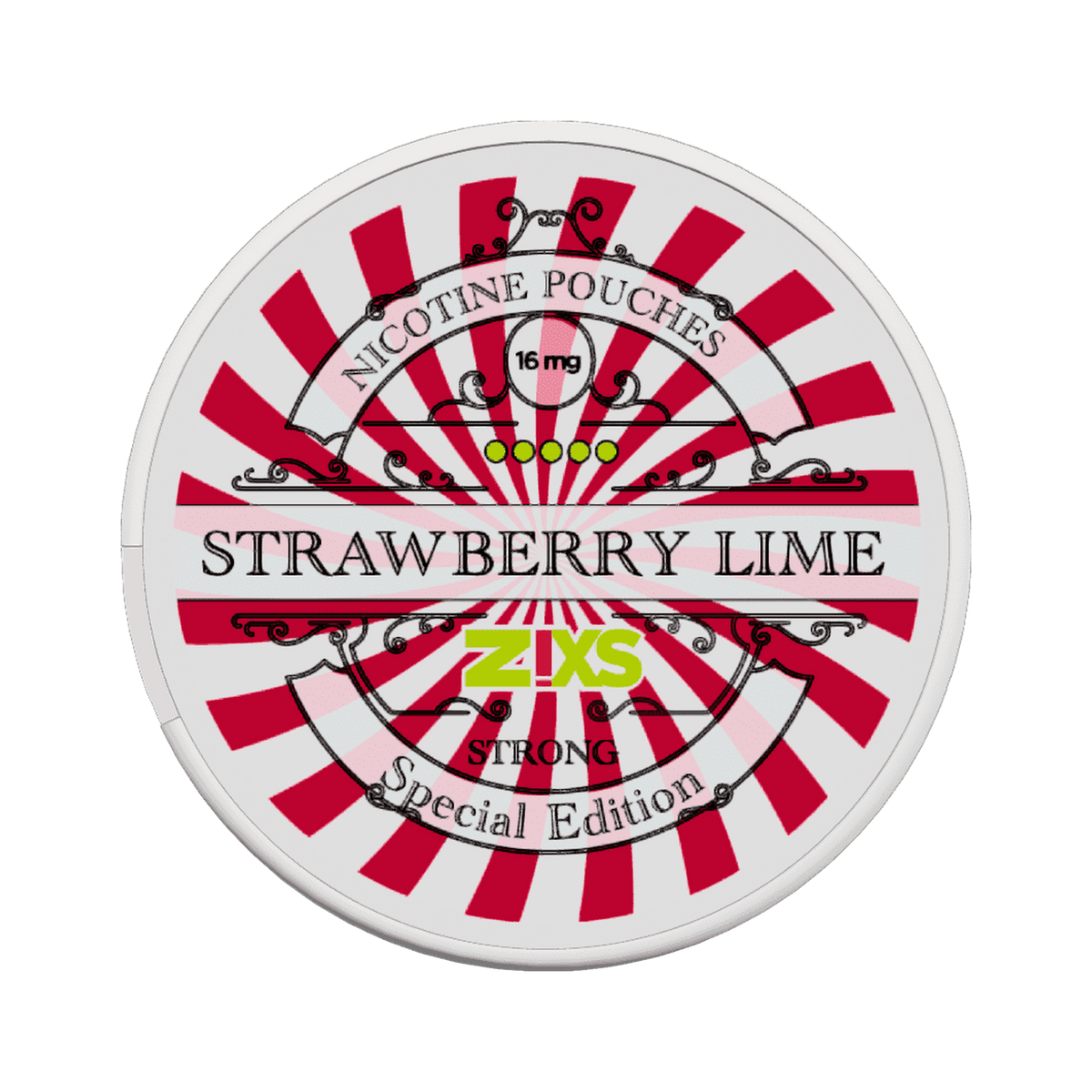 Zixs Strawberry Lime Slim can, front