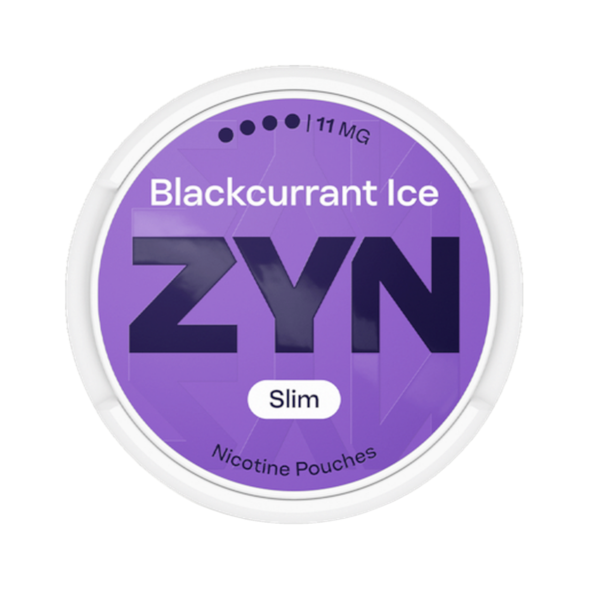 ZYN Blackcurrant Ice Slim 11mg (S4) can, front