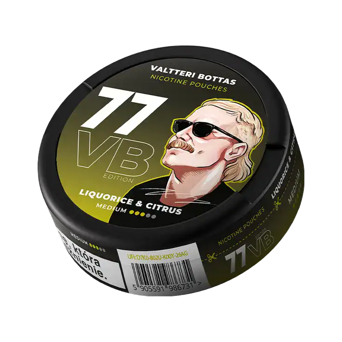 77 Liquorice Citrus VB Medium can, front