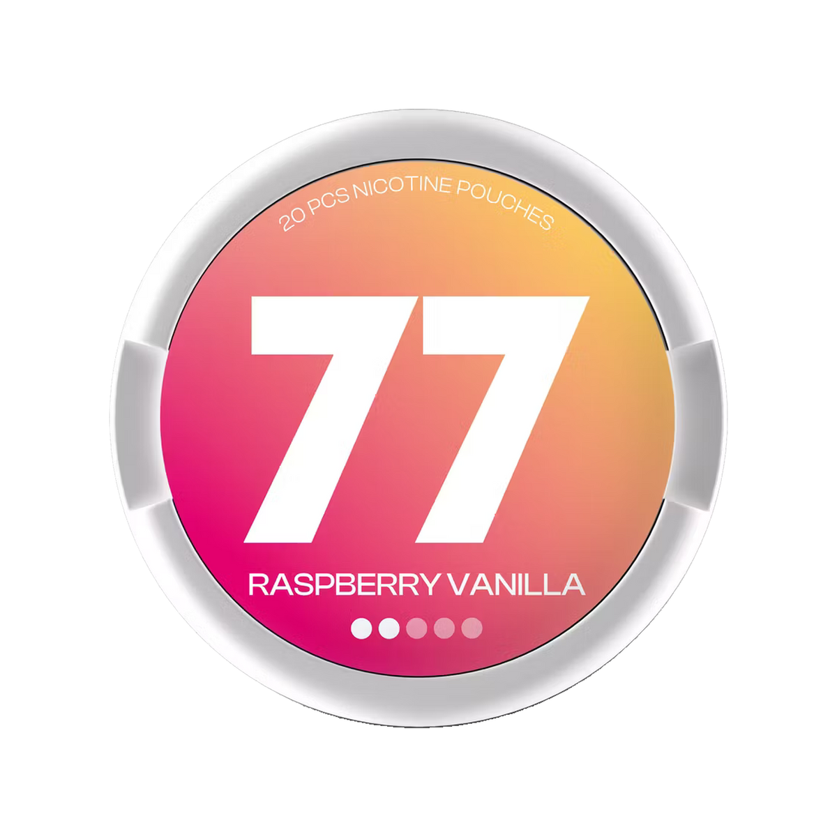 77 Raspberry & Vanilla Light — 5.2 mg per pouch — genuine product photograph, centred square image