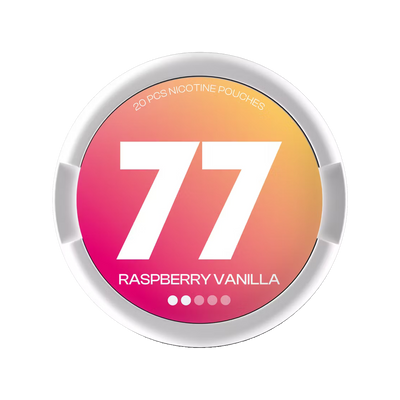 77 Raspberry & Vanilla Light — 5.2 mg per pouch — genuine product photograph, centred square image