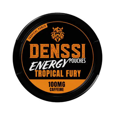 Denssi Tropical Fury Caffeine can, front