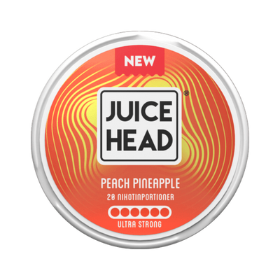 Juice Head Peach Pineapple 20 mg can, front