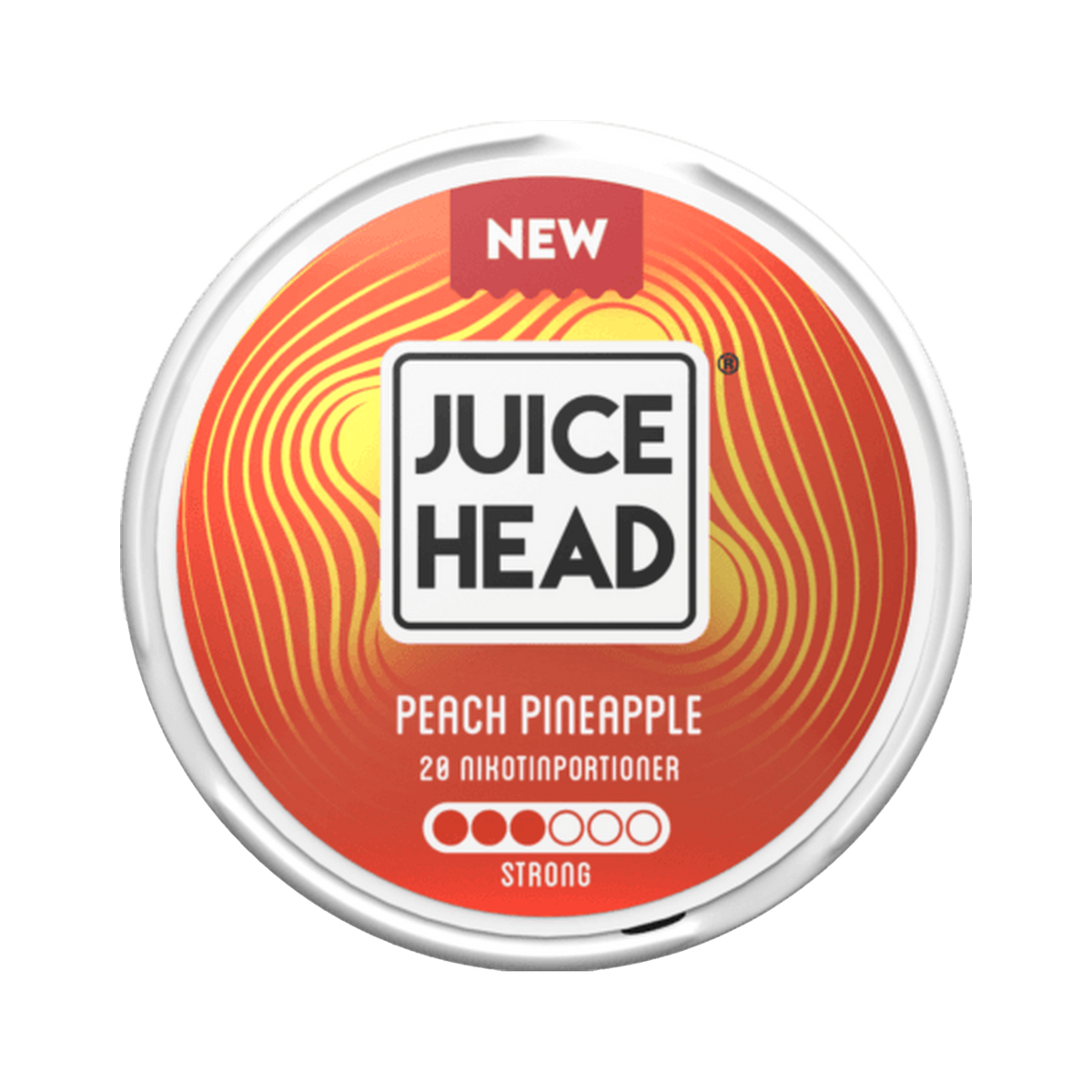 Juice Head Peach Pineapple 9 mg can, front