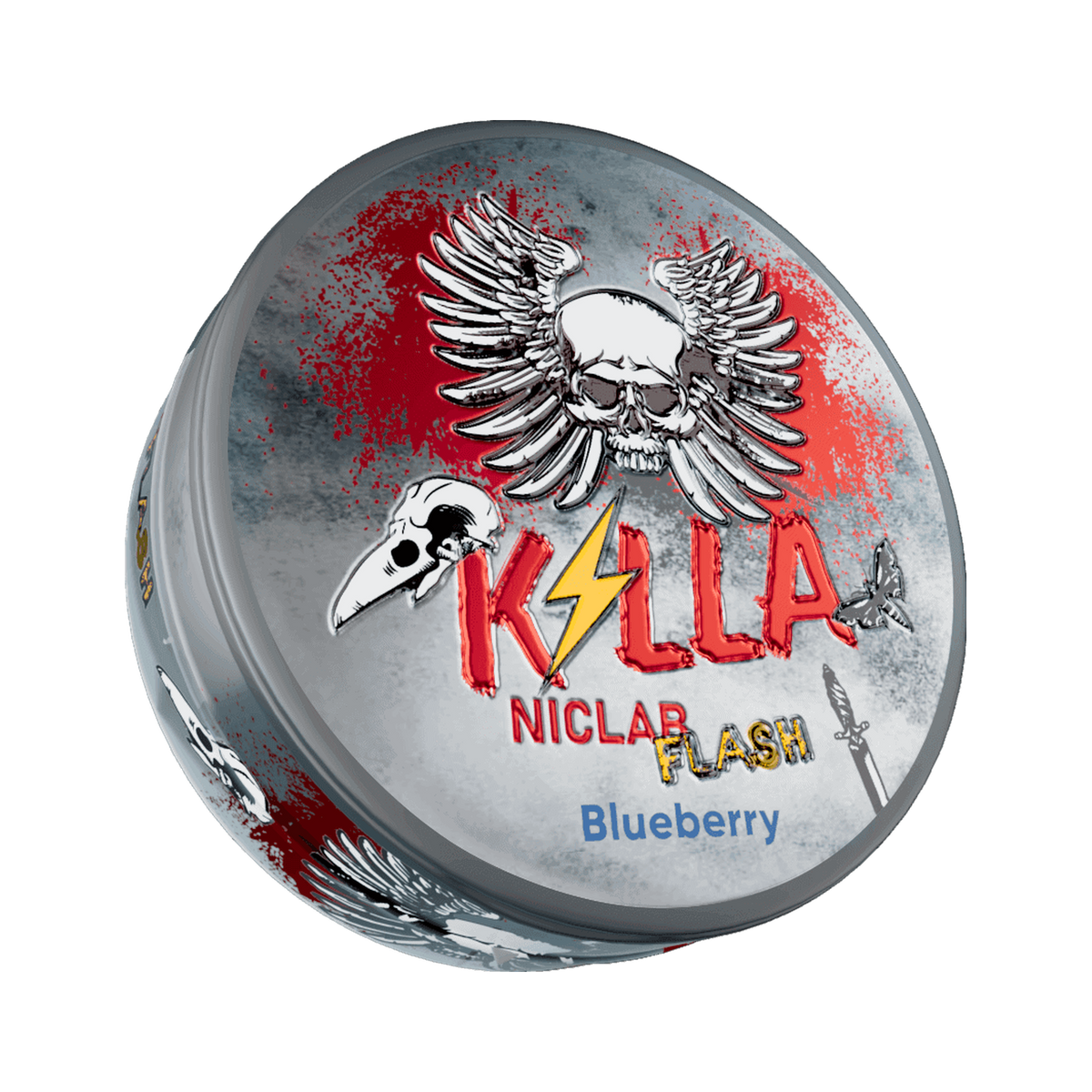 KILLA Flash Blueberry can, front