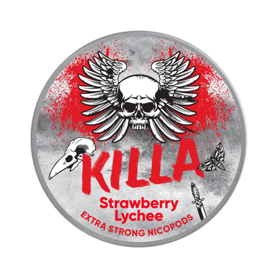 KILLA Strawberry Lychee can, front