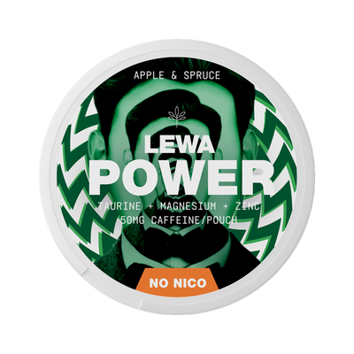 LEWA POWER Apple & Spruce Caffeine can, front