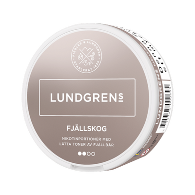 Lundgrens Fjällskog can, front