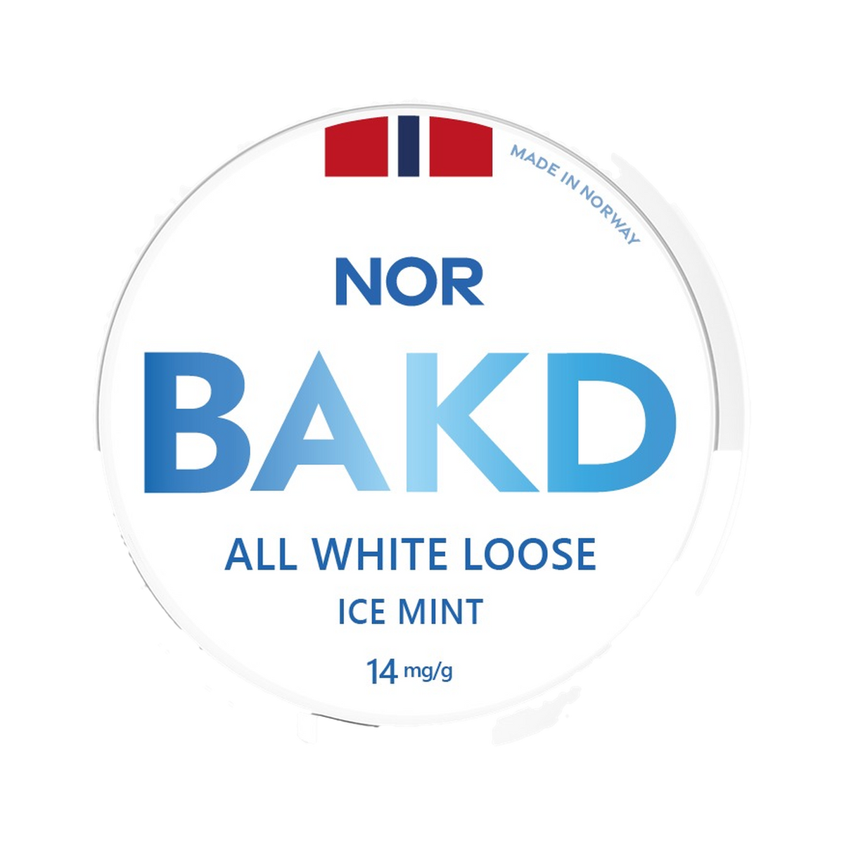 NOR BAKD Ice Mint All White Loose, vitt lössnus, dosa