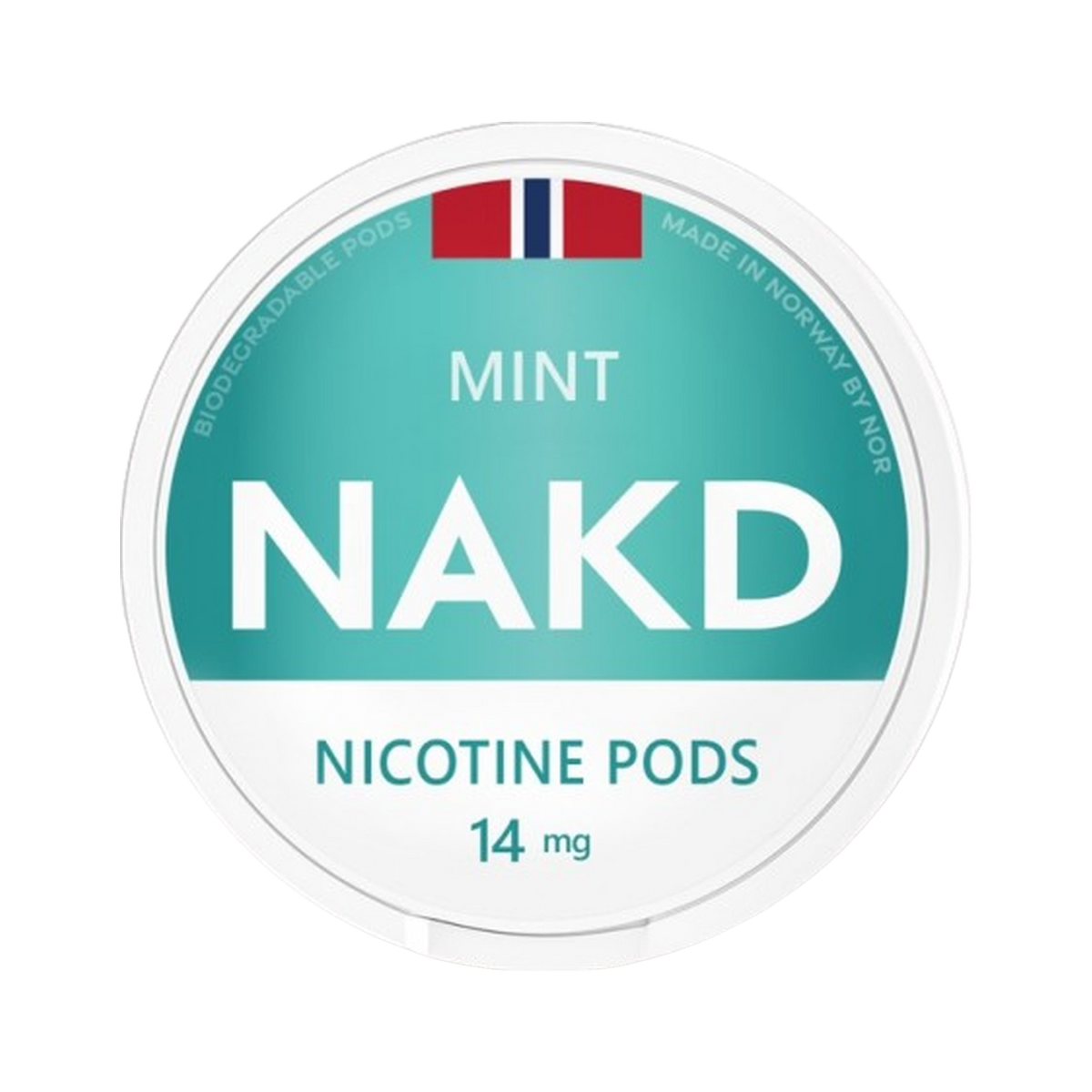 NOR Nakd Pods Mint | Bäst före: 06/11/2026 can, front