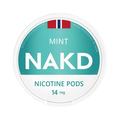NOR Nakd Pods Mint | Bäst före: 06/11/2026 can, front