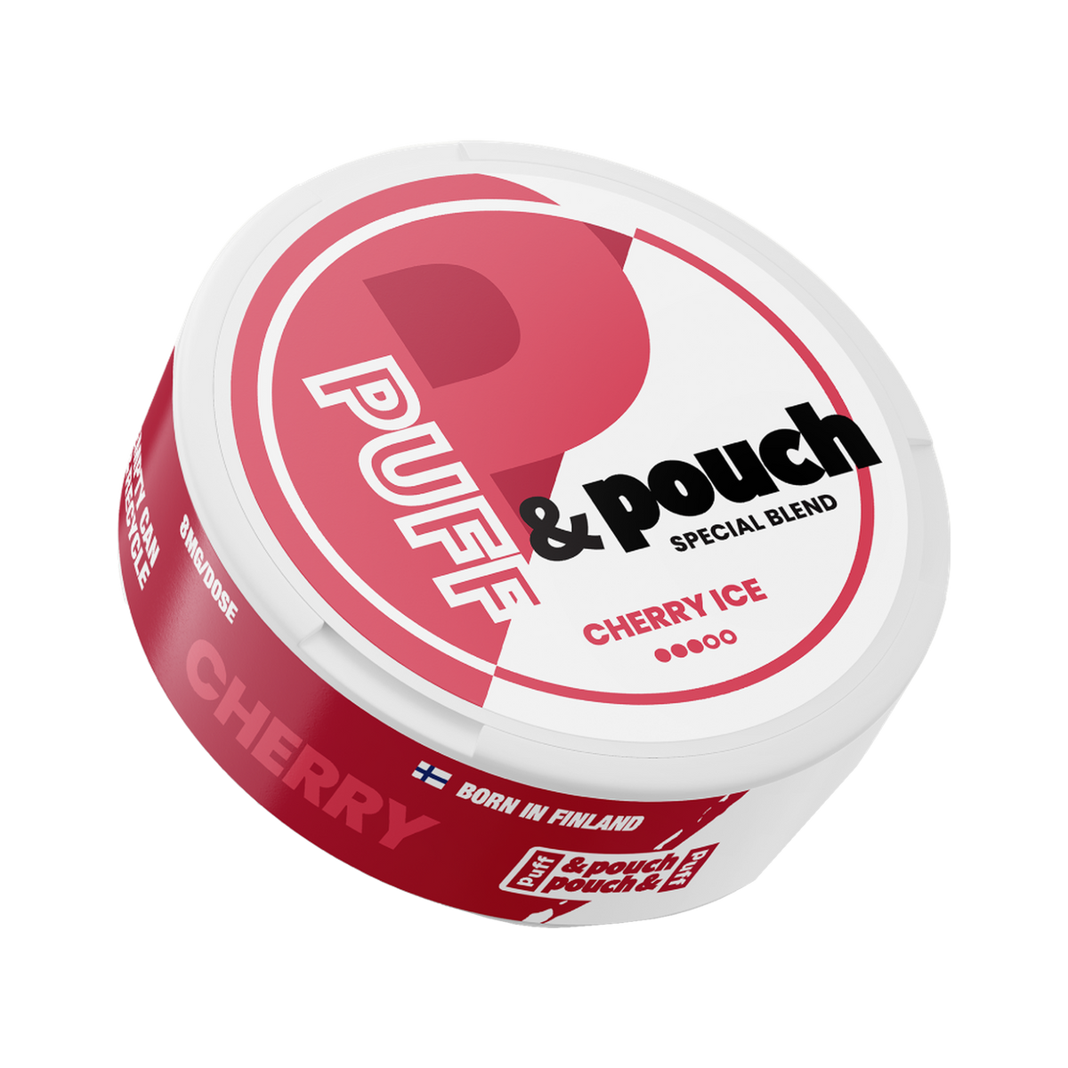 Puff & Pouch Cherry can, front
