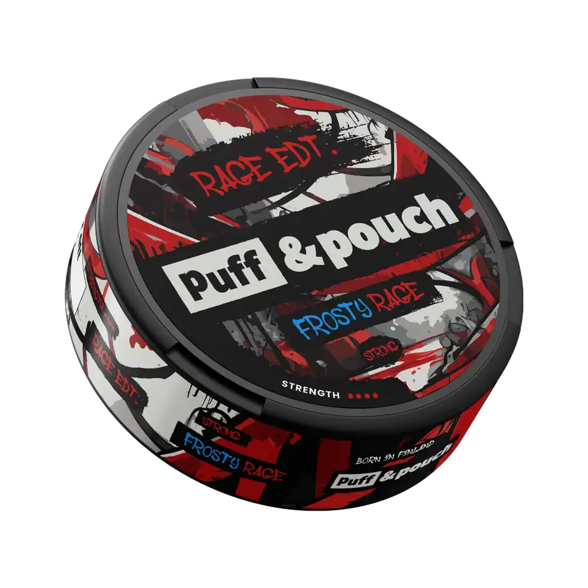 Puff & Pouch Frosty Rage can, front