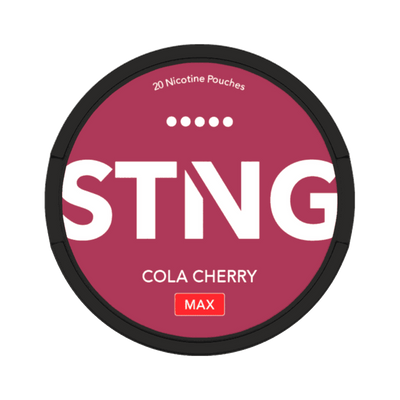 STNG Cola Cherry Max can, front
