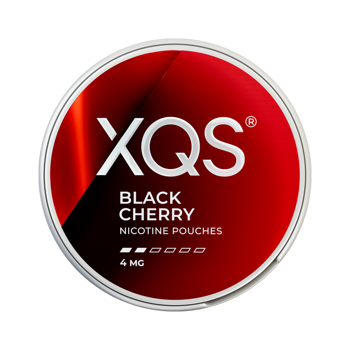 XQS Black Cherry 4mg can, front