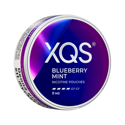XQS Blueberry Mint 8mg can, right side