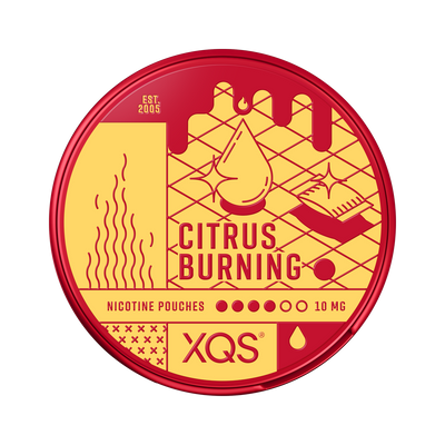 XQS Citrus Burning Slim 10 mg nicotine pouches, can front