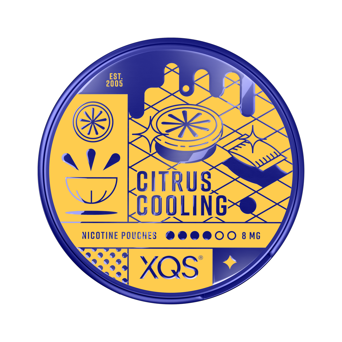 XQS Citrus Cooling 8mg can, front