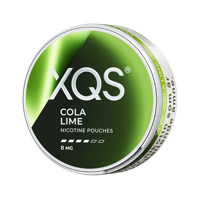 XQS Cola Lime 8mg can, left side
