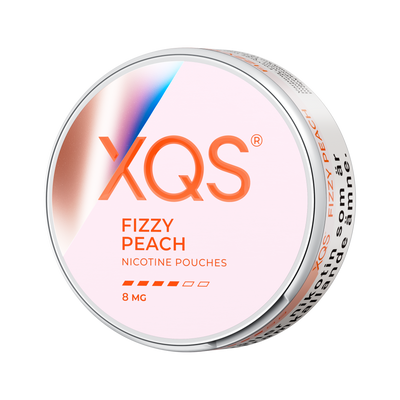 XQS Fizzy Peach 8mg can, left side