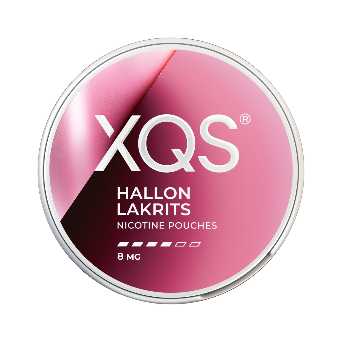 XQS Hallon Lakrits 8mg can, front