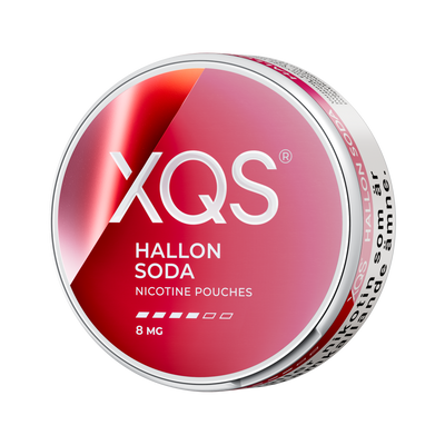 XQS Hallonsoda 8mg can, left side