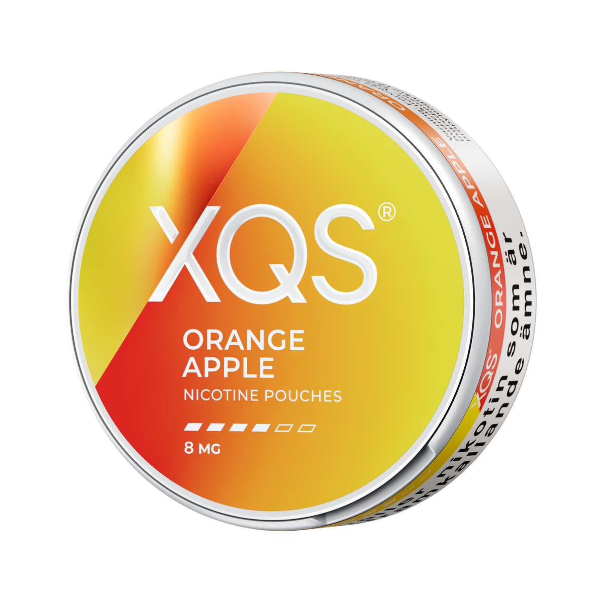 XQS Orange Apple 8mg can, left side
