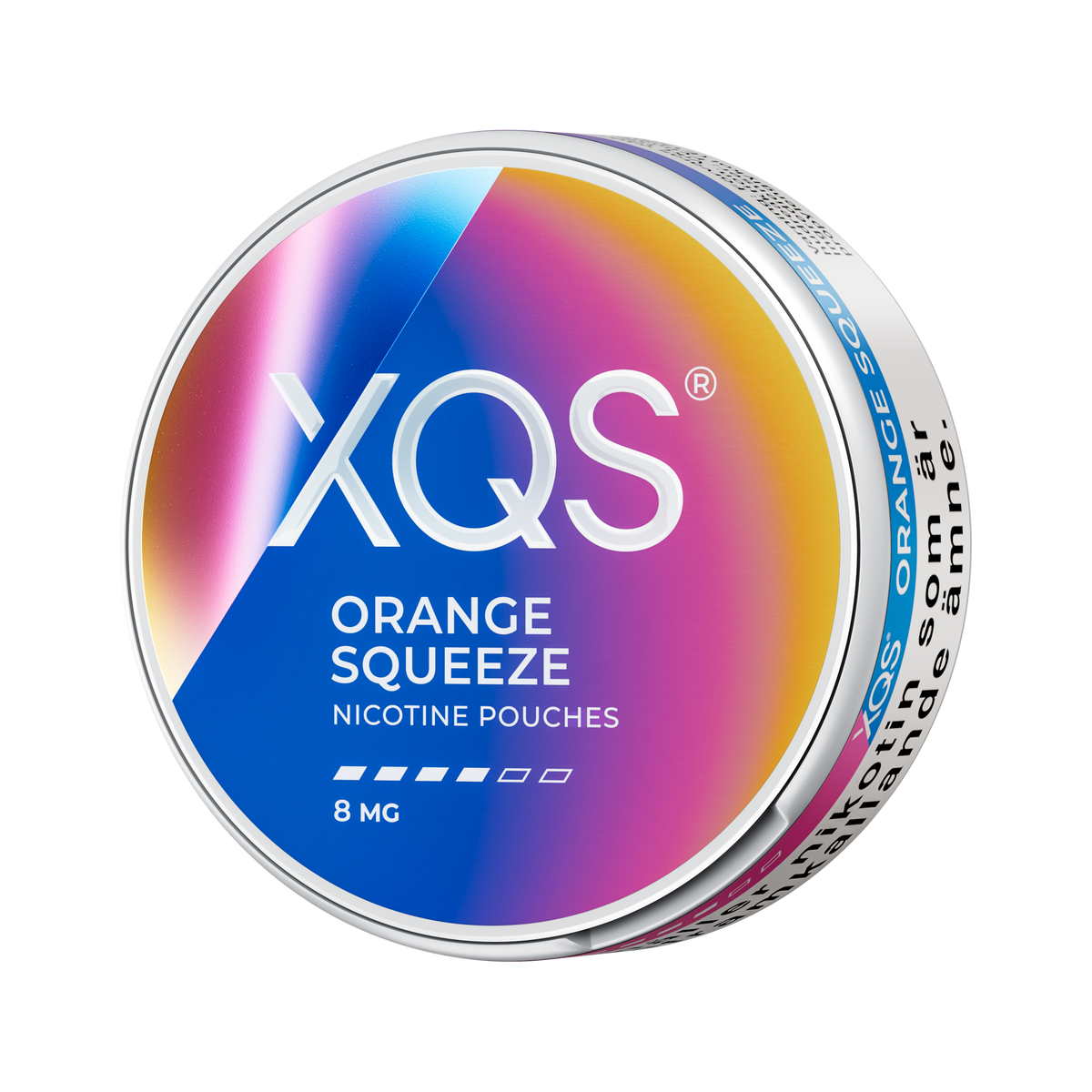 XQS Orange Squeeze 8mg can, left side