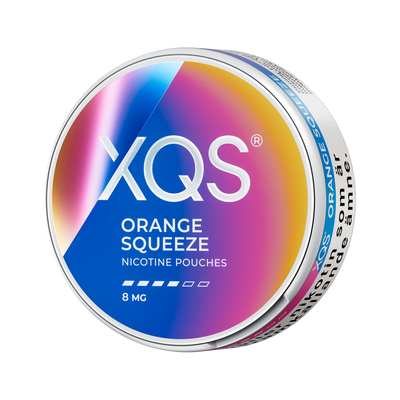 XQS Orange Squeeze 8mg can, left side
