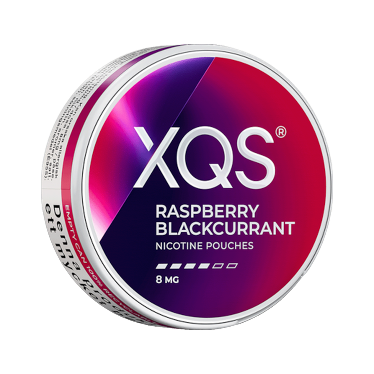 XQS Raspberry Blackcurrant Strong can, front
