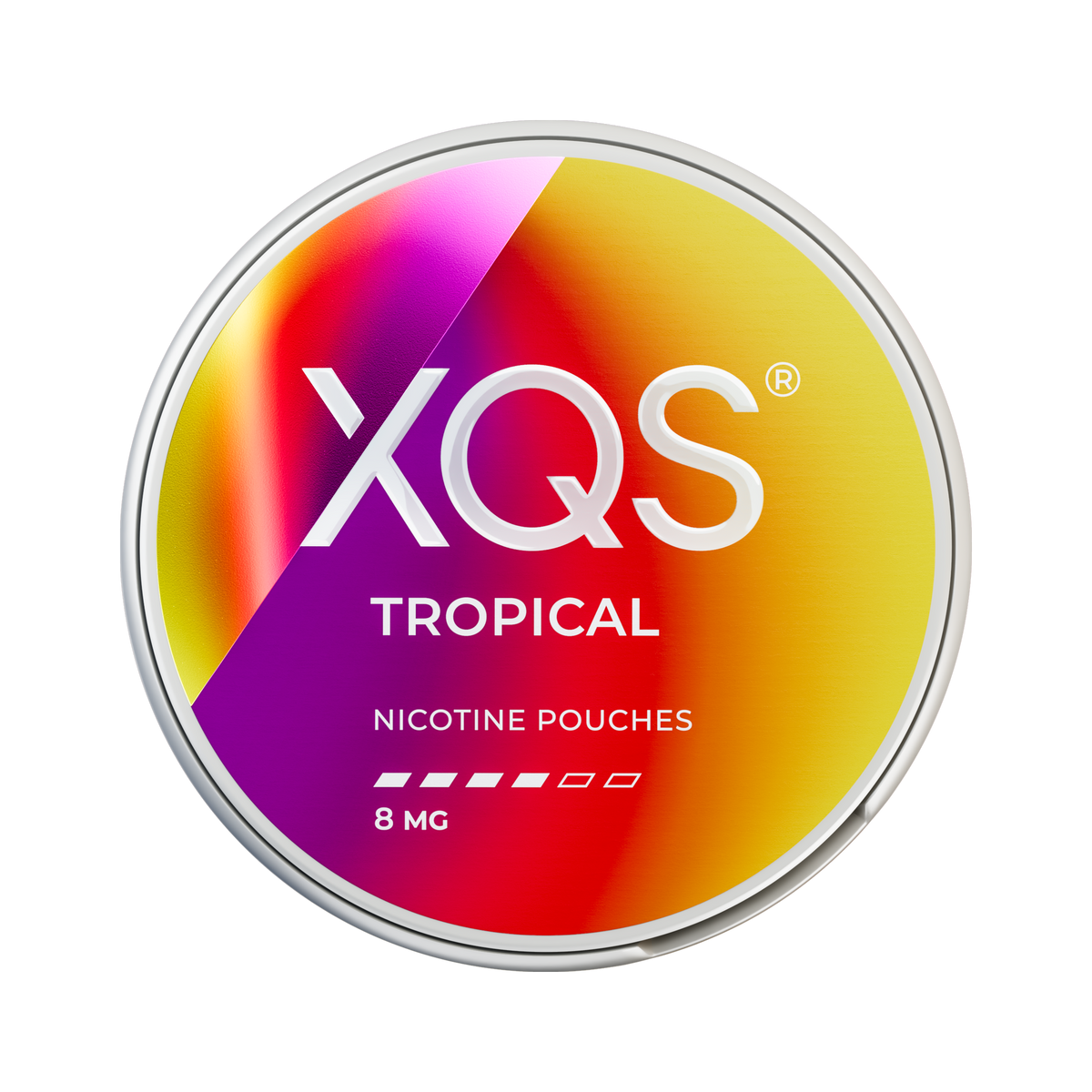 XQS Tropical 8mg can, front