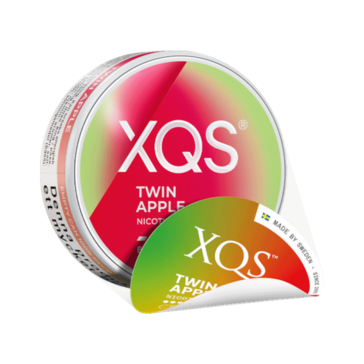 XQS Twin Apple Slim Strong can, front